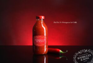 Spicy,Chili,Sauce,In,Bottle,And,Pepper,Against,Dark,Background